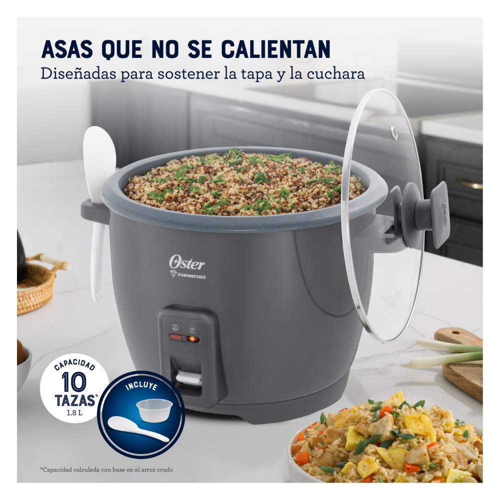OLLA ARROCERA OSTER DE 10 TAZAS DIAMONDFORCE - CKSTRCB10DFBLK 053 - 6