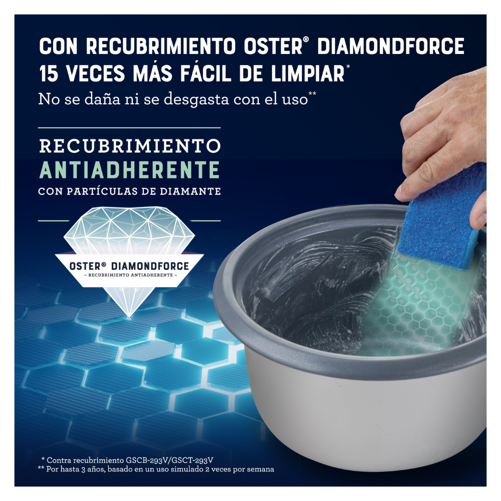 OLLA ARROCERA OSTER DE 10 TAZAS DIAMONDFORCE - CKSTRCB10DFBLK 053 - 8
