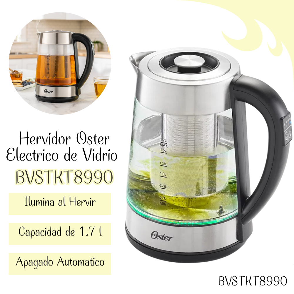 HERVIDOR OSTER ELÉCTRICO DE VIDRIO BVSTKT8990 - ACERONEGRO - 1