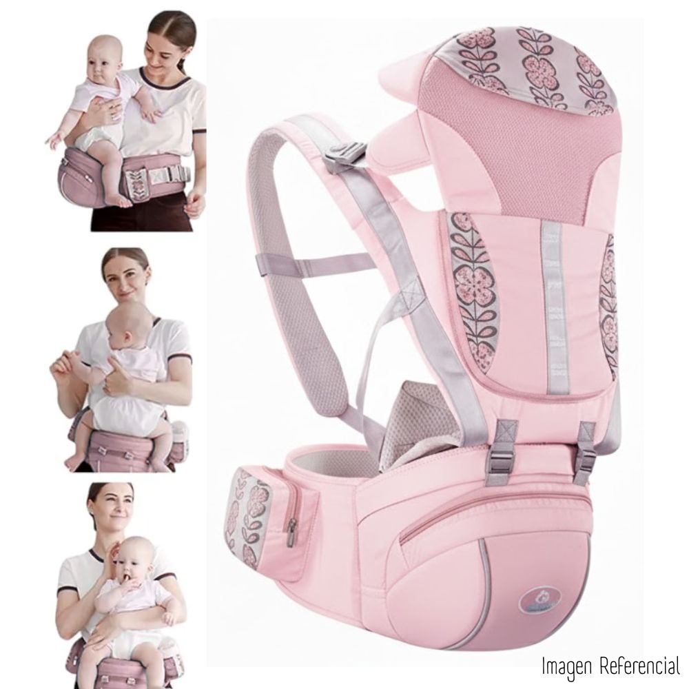 CANGURO ERGONÓMICO PREMIUN PARA BEBÉ - ROSADO - 4