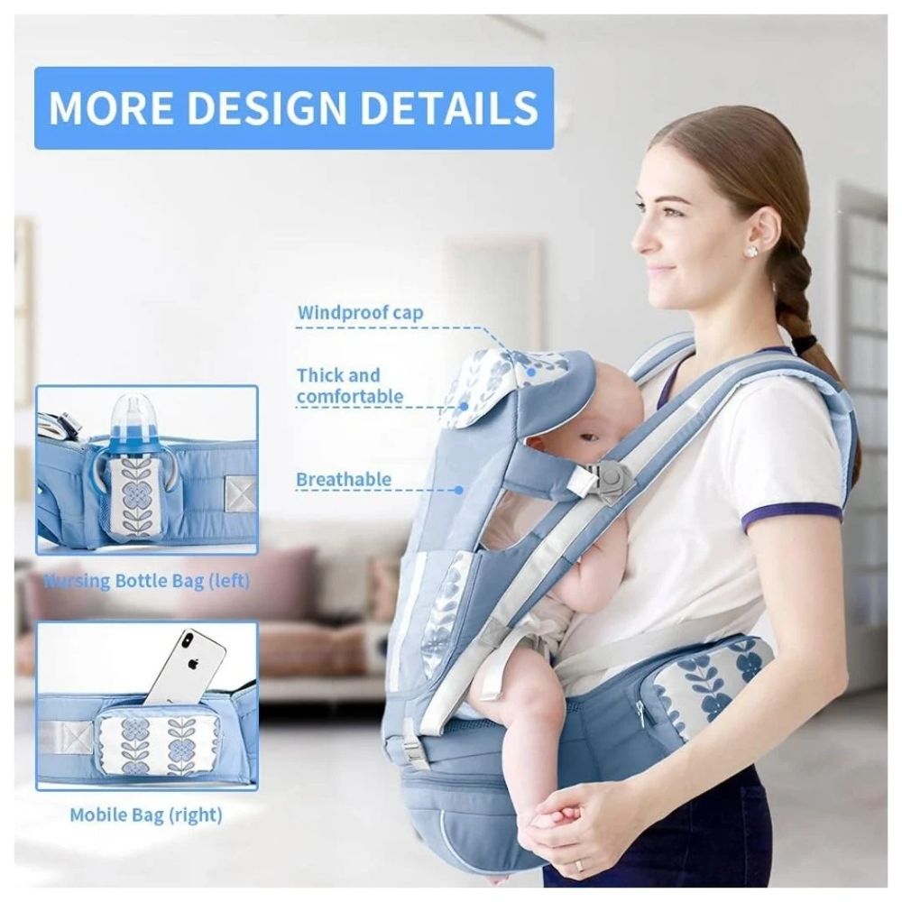 CANGURO ERGONÓMICO PREMIUN PARA BEBÉ - AZUL - 5