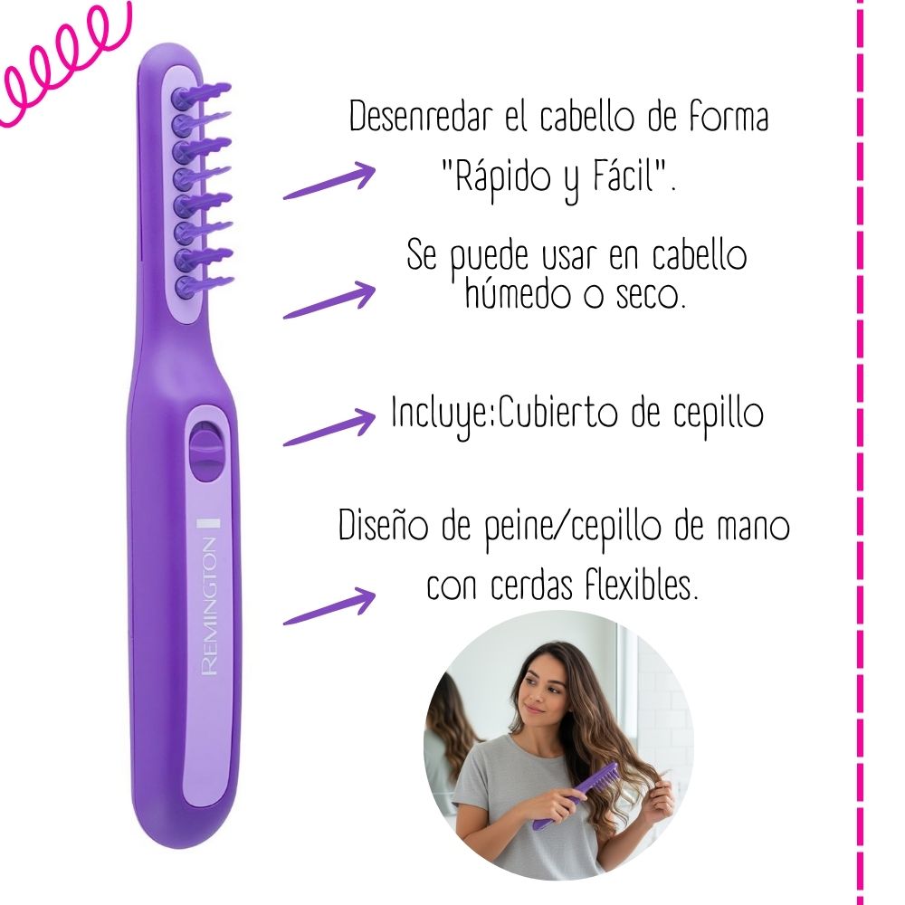 PEINE DESENREDADOR REMINGTON A PILA DT7432 - 2