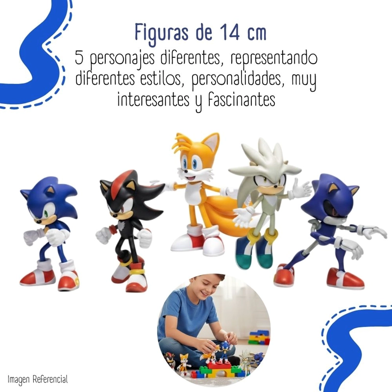 JUGUETE SET DE FIGURAS COLECCIONABLES SONIC 5 PERSONAJES - 2