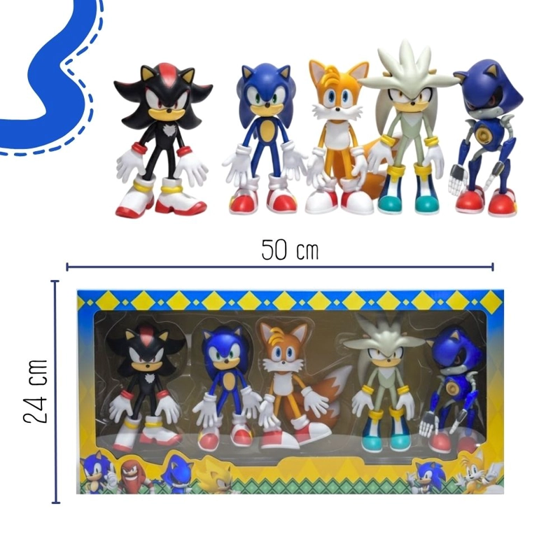 JUGUETE SET DE FIGURAS COLECCIONABLES SONIC 5 PERSONAJES - 3