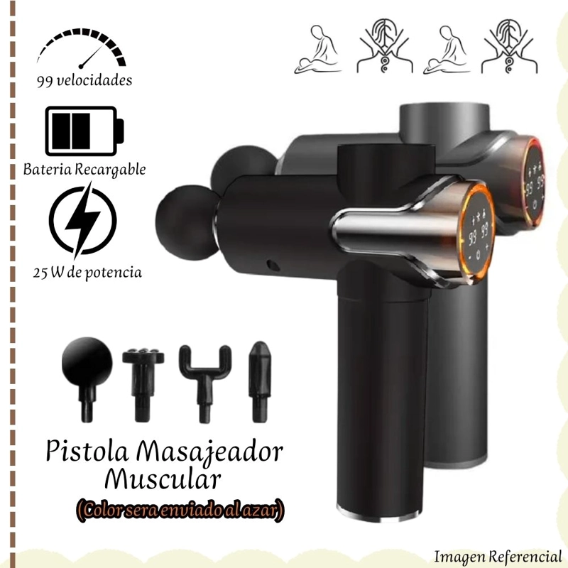 MASSAGE GUN / PISTOLA MASAJEADORA CON 99 VELOCIDADES PL/NG - 1
