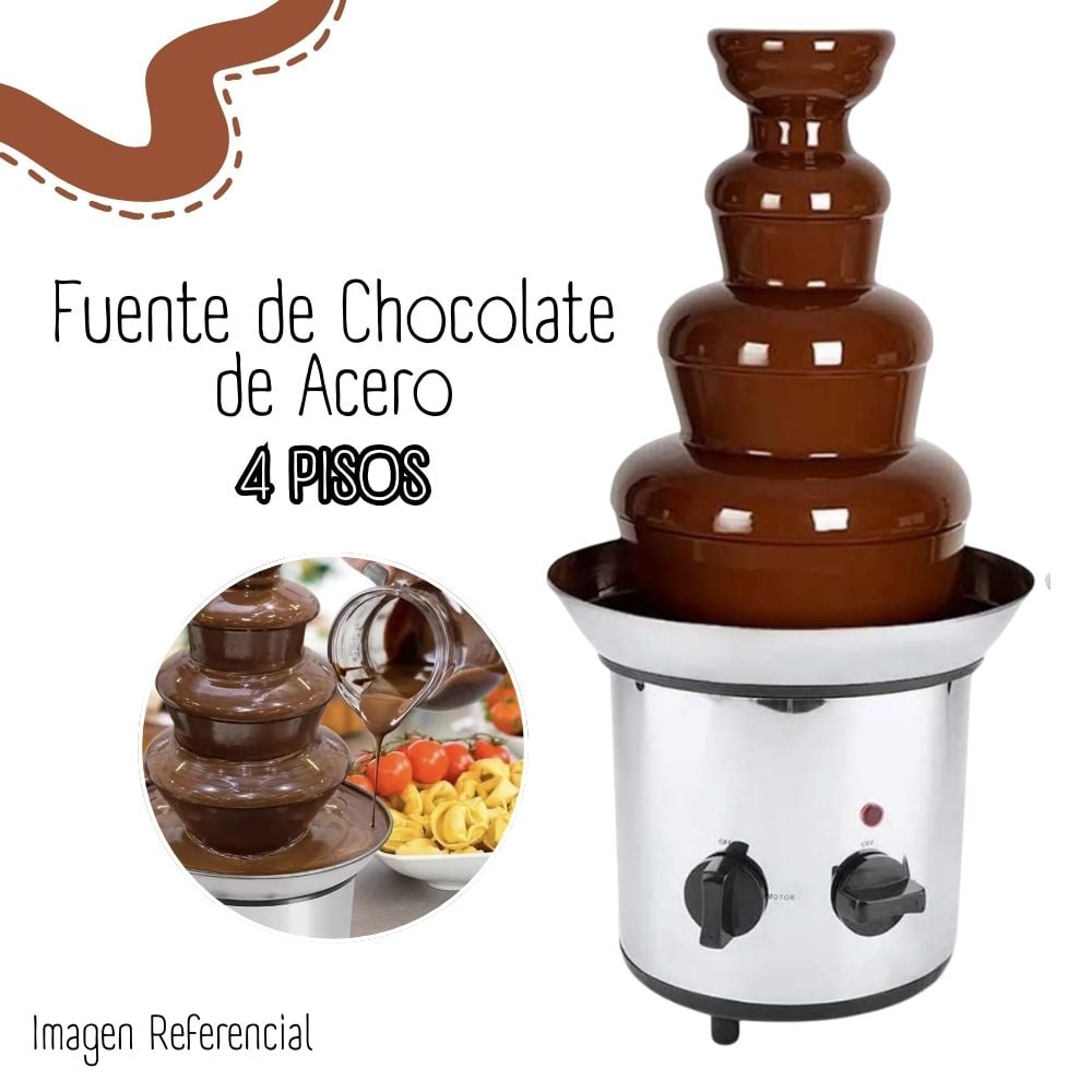 FUENTE DE CHOCOLATE DE 4 PISOS - ACERO - 1
