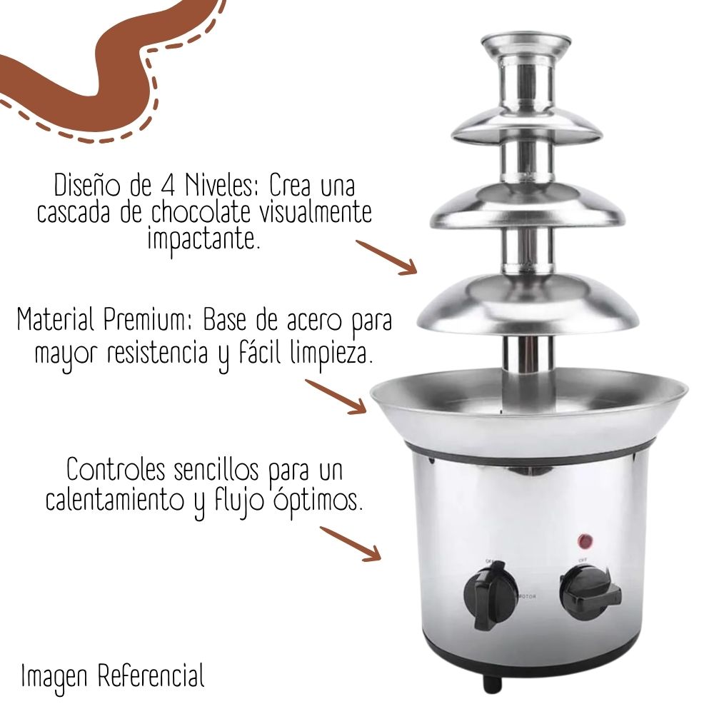 FUENTE DE CHOCOLATE DE 4 PISOS - ACERO - 2