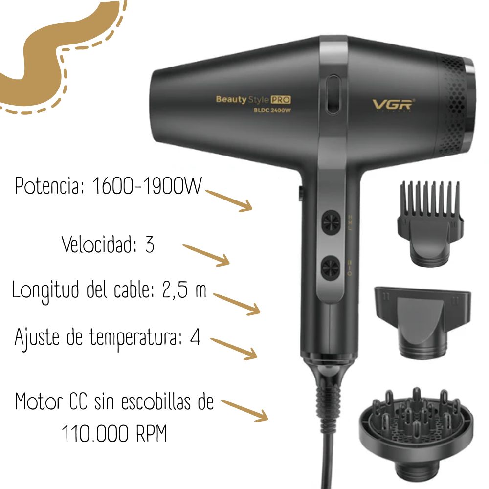 SECADORA DE CABELLO VGR V-409 - 2