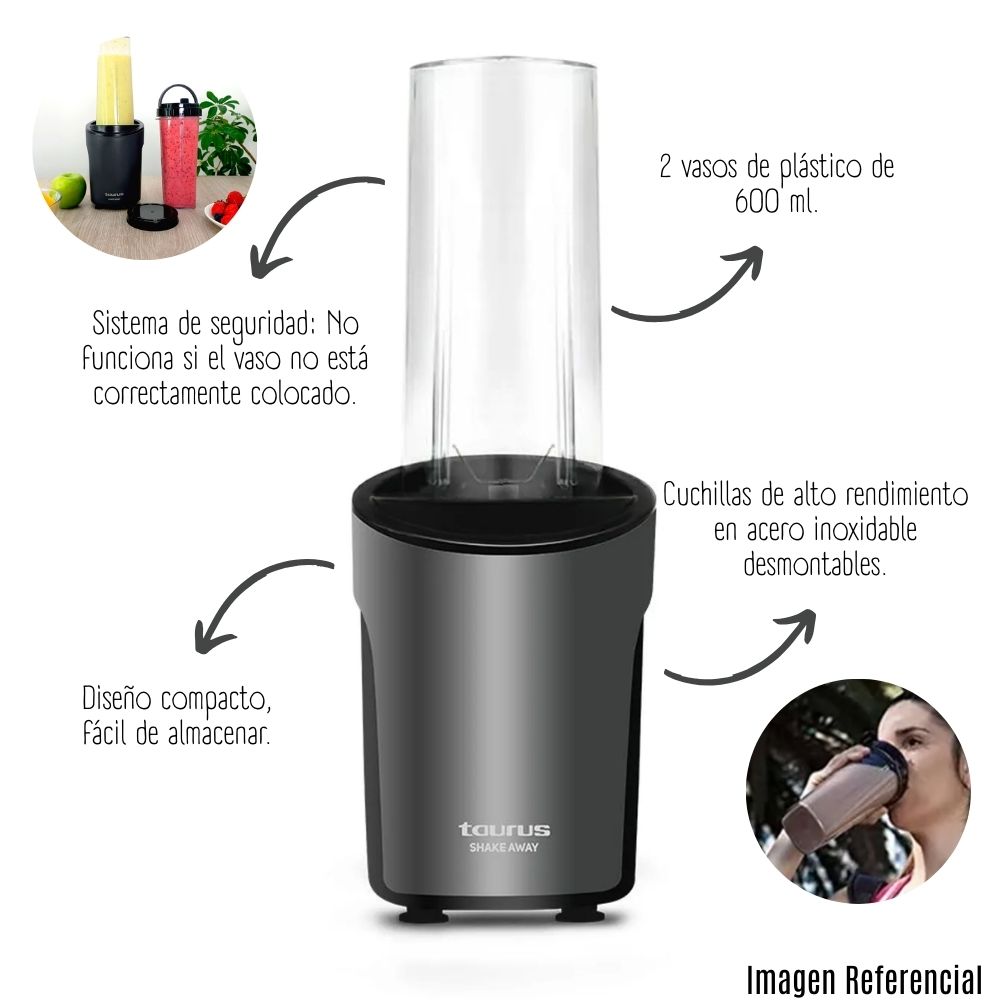 MINI LICUADORA TAURUS SHAKE AWAY 600 ML - 2