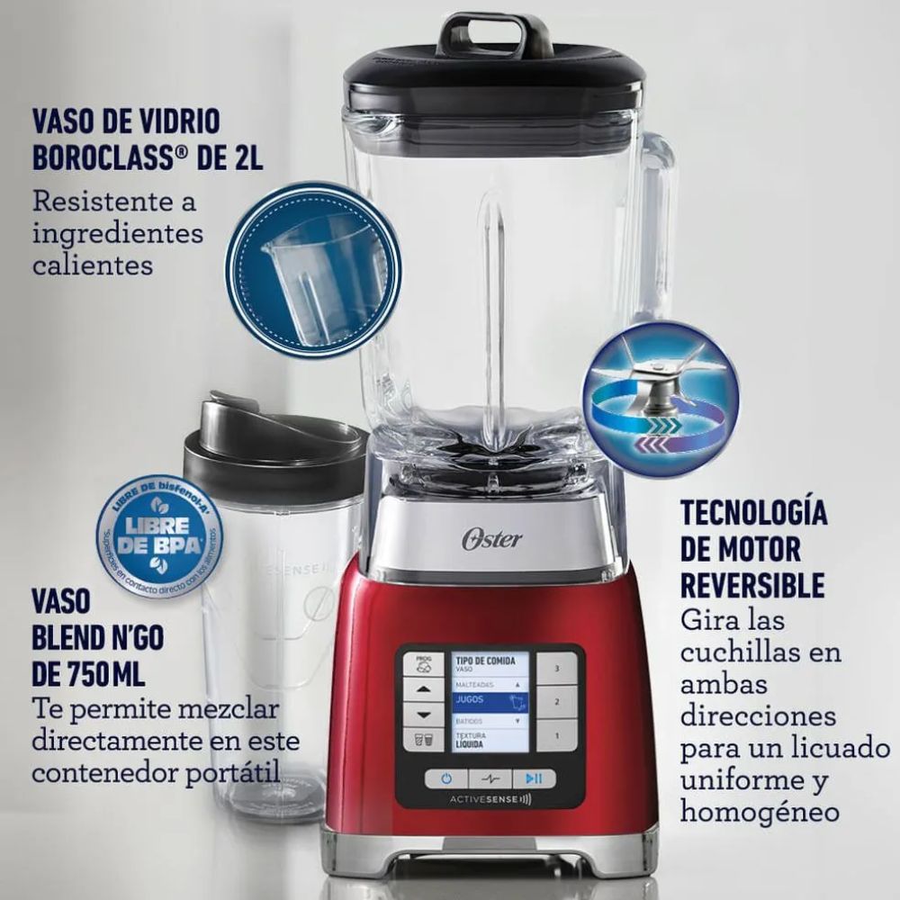 LICUADORA OSTER ACTIVESENSE + VASO BLEN N GO BLSTTDG RBG - 6
