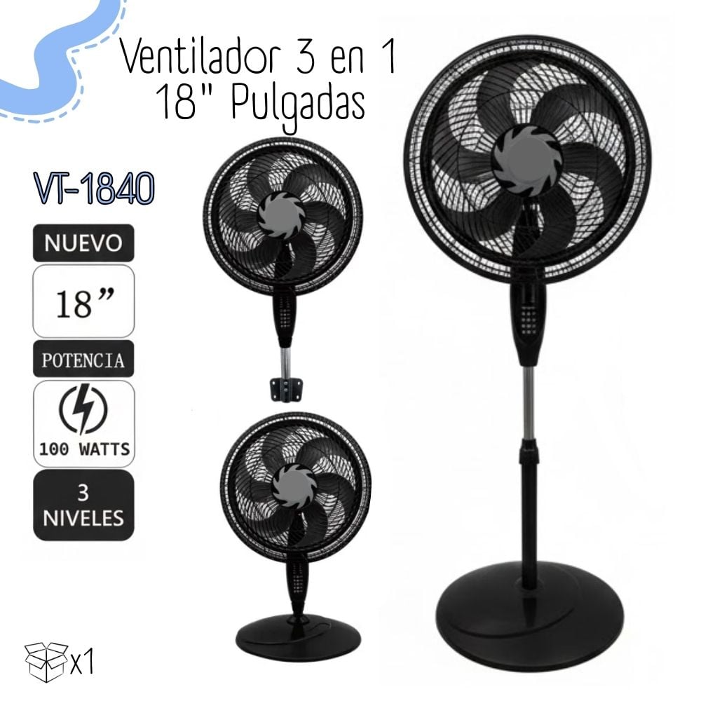 VENTILADOR TREVELY DE 18' 3 EN 1 VT-1840 - 1
