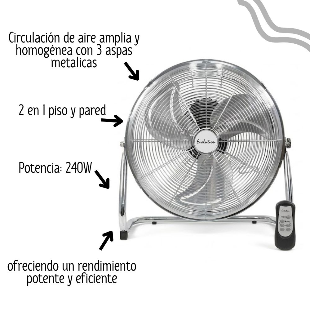 VENTILADOR DE PISO DE 20' EVOLUTION CON CONTROL / METAL - FLOOR-20 - 2