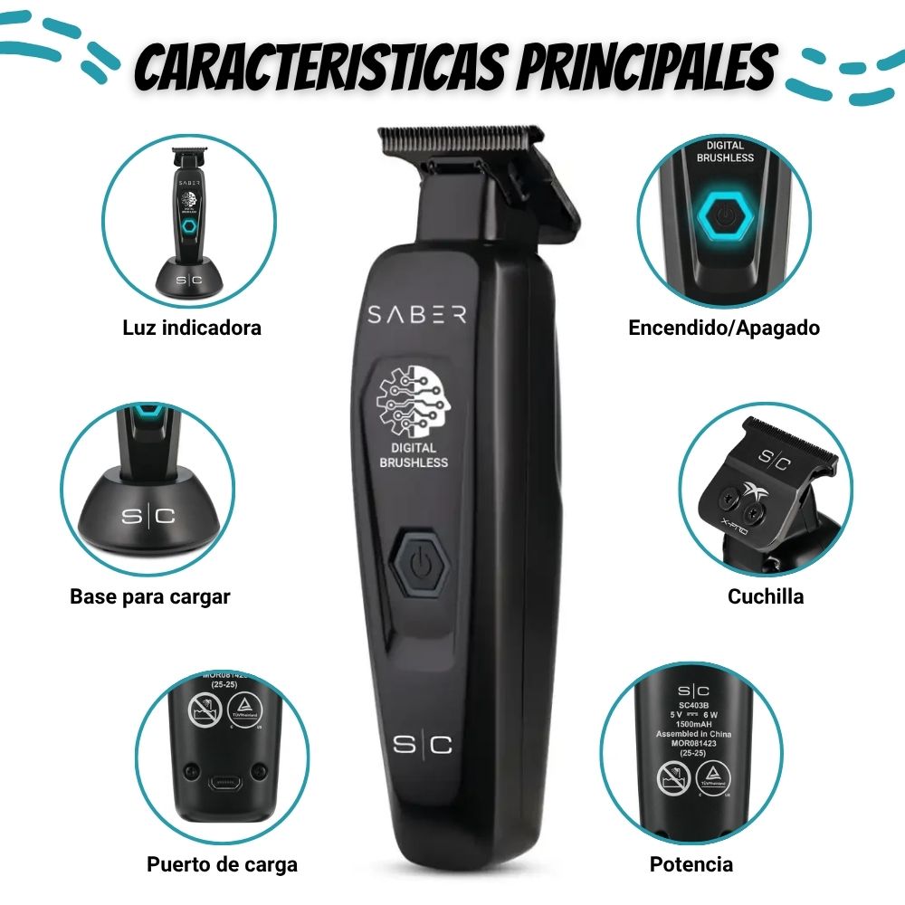 TRIMMER CORDLESS STYLECRAFT SABER BLACK - SC403B - 4