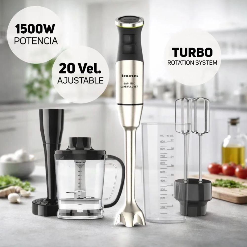 BATIDORA DE INMERSIÓN TAURUS BAPI 1500 LUXE FULL SET - 6