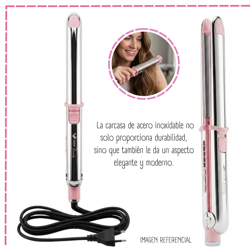 PLANCHA ALISADORA VEX BEAUTY SILK TITANIUM - ROSADO - 3