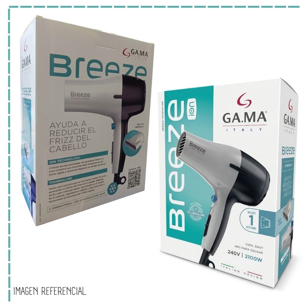 SECADOR DE CABELLO GAMA BREEZE TOURMALINE ANTI-FRIZZ – 2100 WATTS - 6