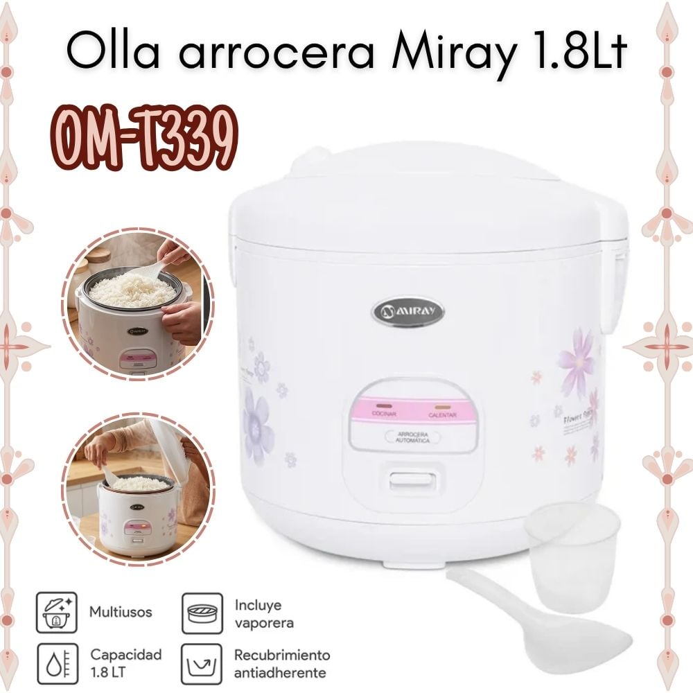 OLLA ARROCERA MI-RAY OM-T339 1.8L BLANCO - 1