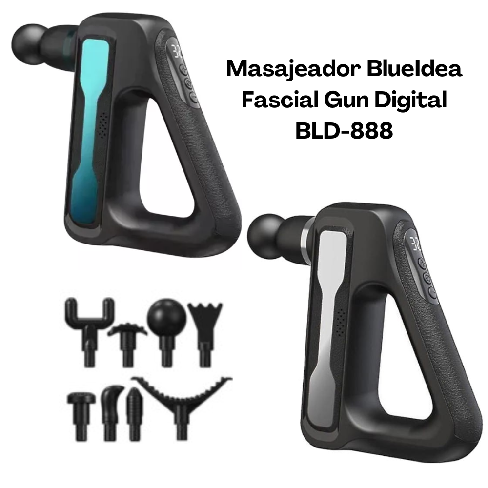 MASAJEADOR BLUIDEA FASCIAL GUN DIGITAL BLD-888 TURQUESA/PLOMO - 1