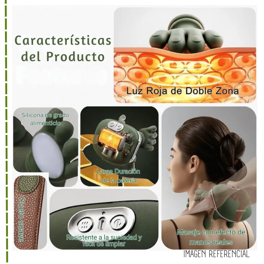 MASAJEADOR ELÉCTRICO DE HOMBROS Y CUELLO JBY-827 FORMA DE MANITO - 5