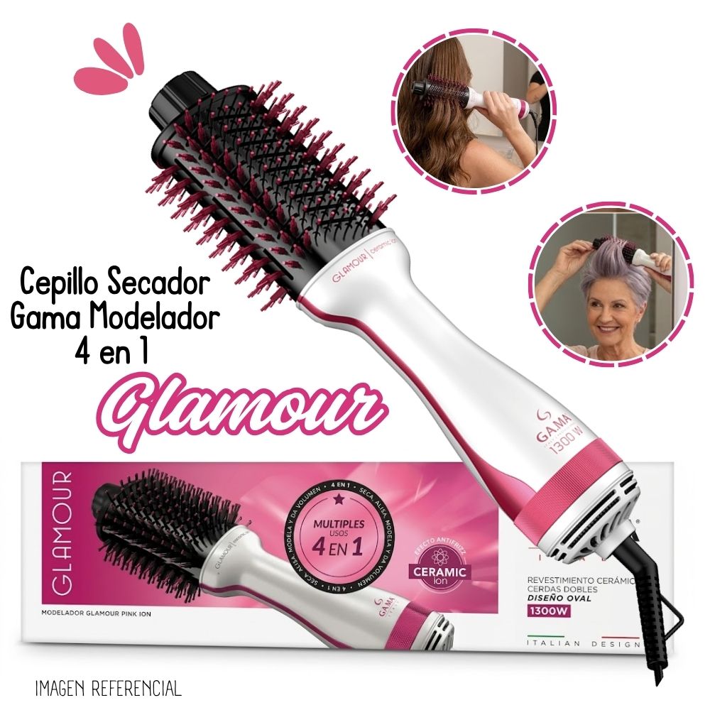 CEPILLO MODELADOR GAMA GLAMOUR PINK BRUSH 4 EN 1 - 1