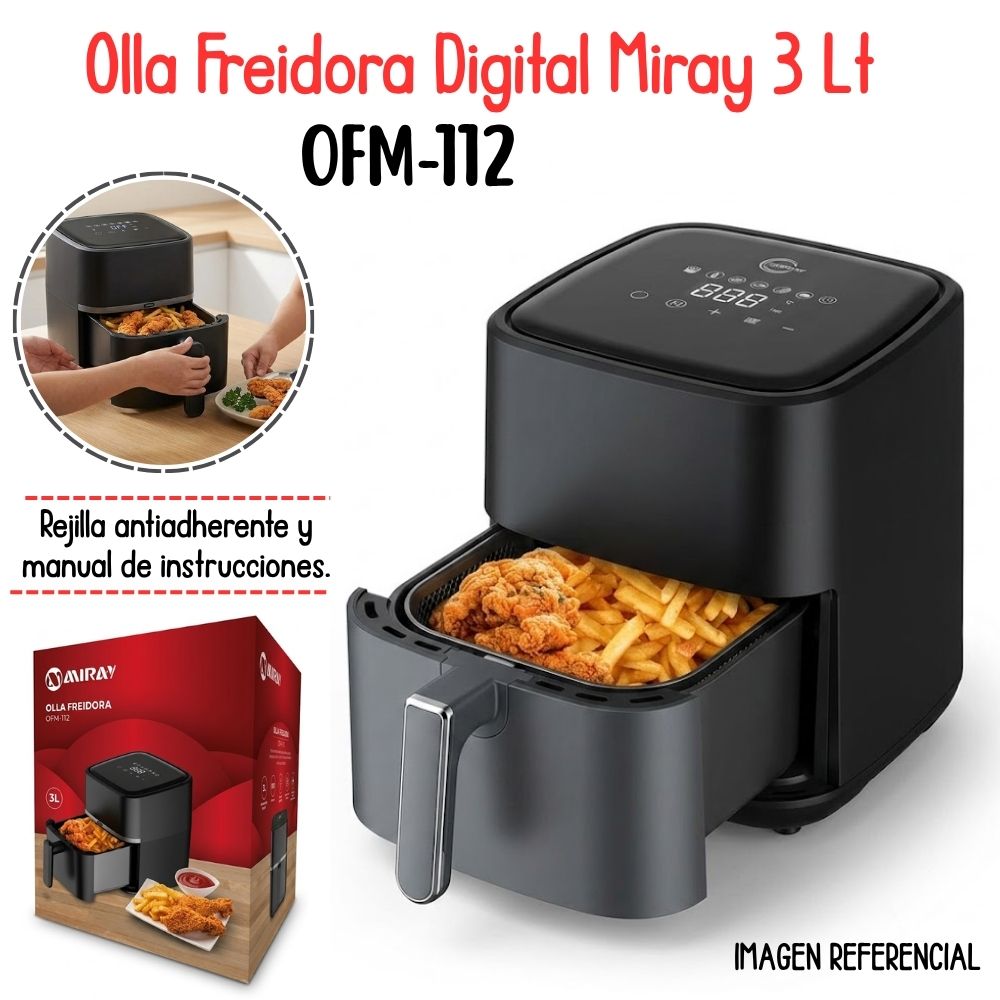 FREIDORA DE AIRE DIGITAL MIRAY DE 3LT - OFM-112 - 1