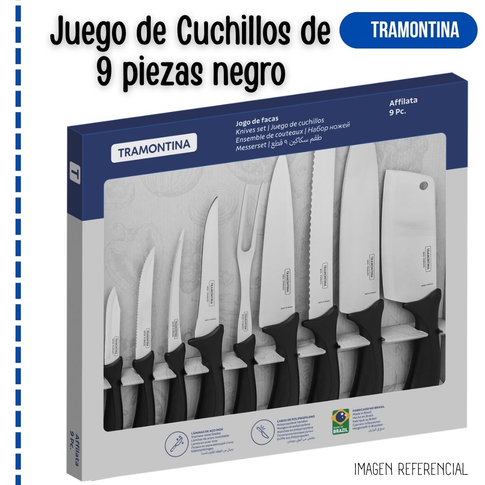 JUEGO DE CUCHILLOS TRAMONTINA DE 9 PIEZAS - 1
