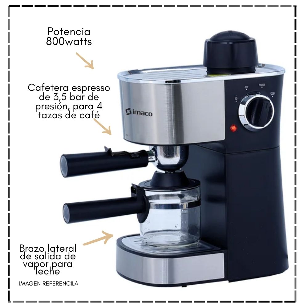 CAFETERA ESPRESSO Y CAPUCCINO 3.5 BARES IECM3503 IMACO - 2