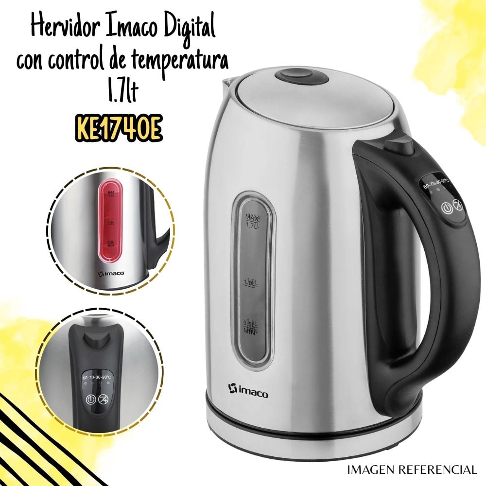 HERVIDOR ELÉCTRICO DIGITAL 1.7 LITROS KE1740E IMACO - 1