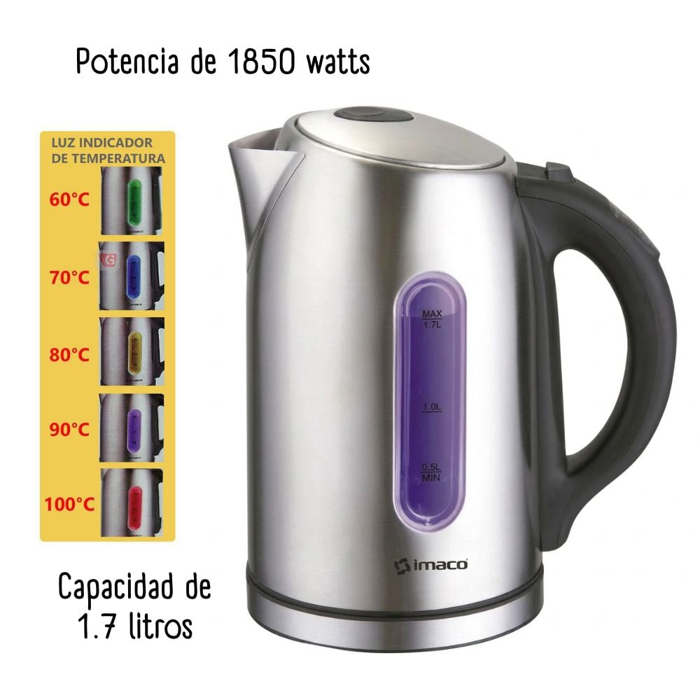 HERVIDOR ELÉCTRICO DIGITAL 1.7 LITROS KE1740E IMACO - 4