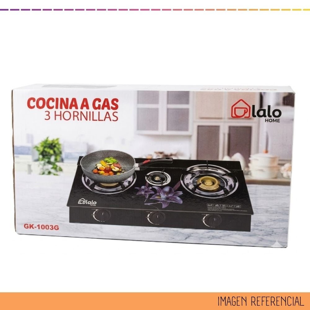 COCINA LALO HOME A GAS 3 HORNILLAS GK-1003GM - 5