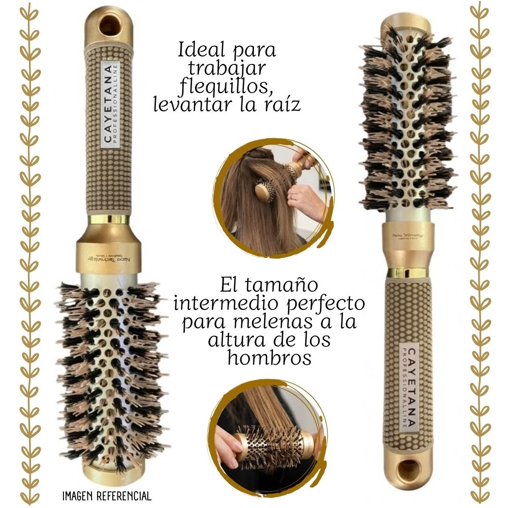 SET 4 CEPILLOS NANO TECHNOLOGY CAYETANA PROFESSIONAL GOLD - 4