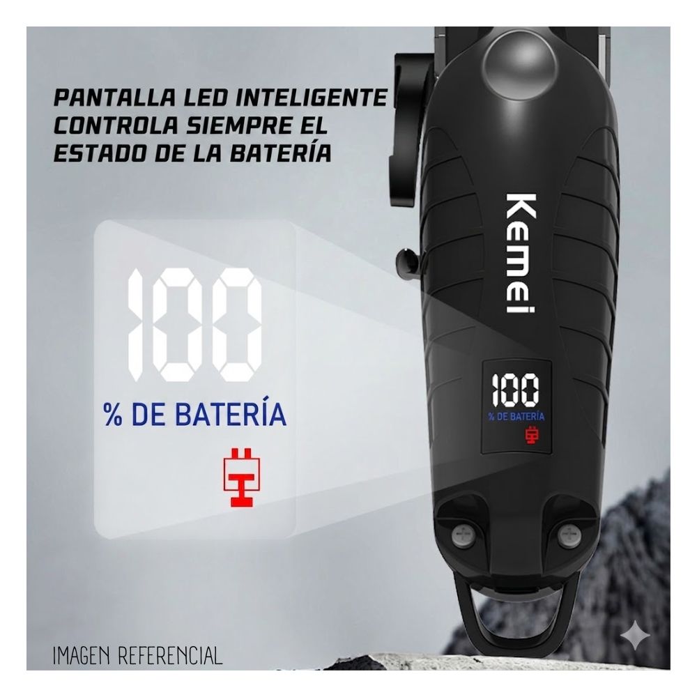 MAQUINA CLIPPER KEMEI RECARGABLE CON BASE KM-PG2290D - 5