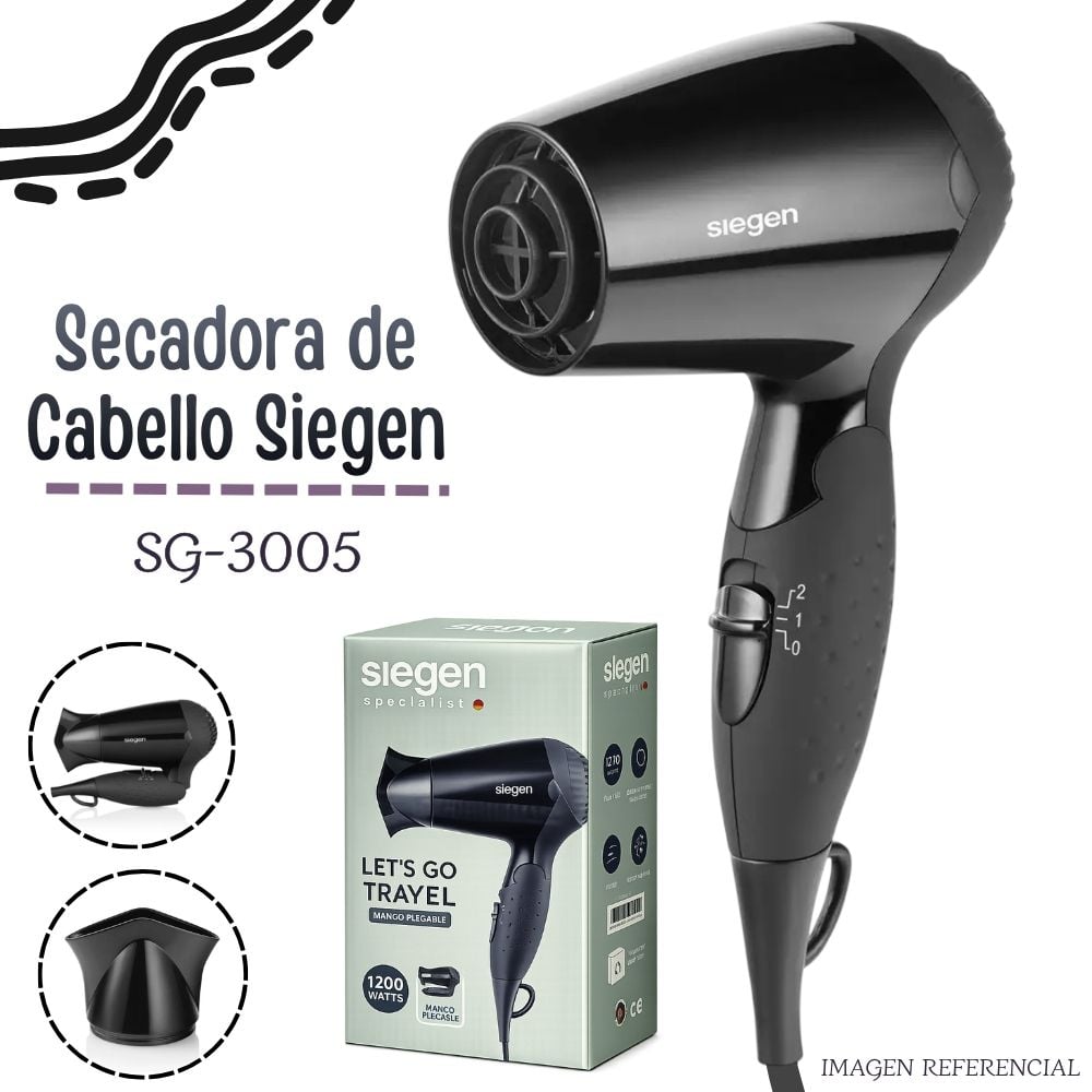 MINI SECADORA DE CABELLO SIEGEN SG-3005 - 1