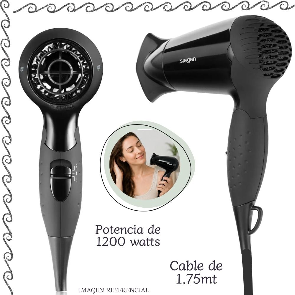 MINI SECADORA DE CABELLO SIEGEN SG-3005 - 4