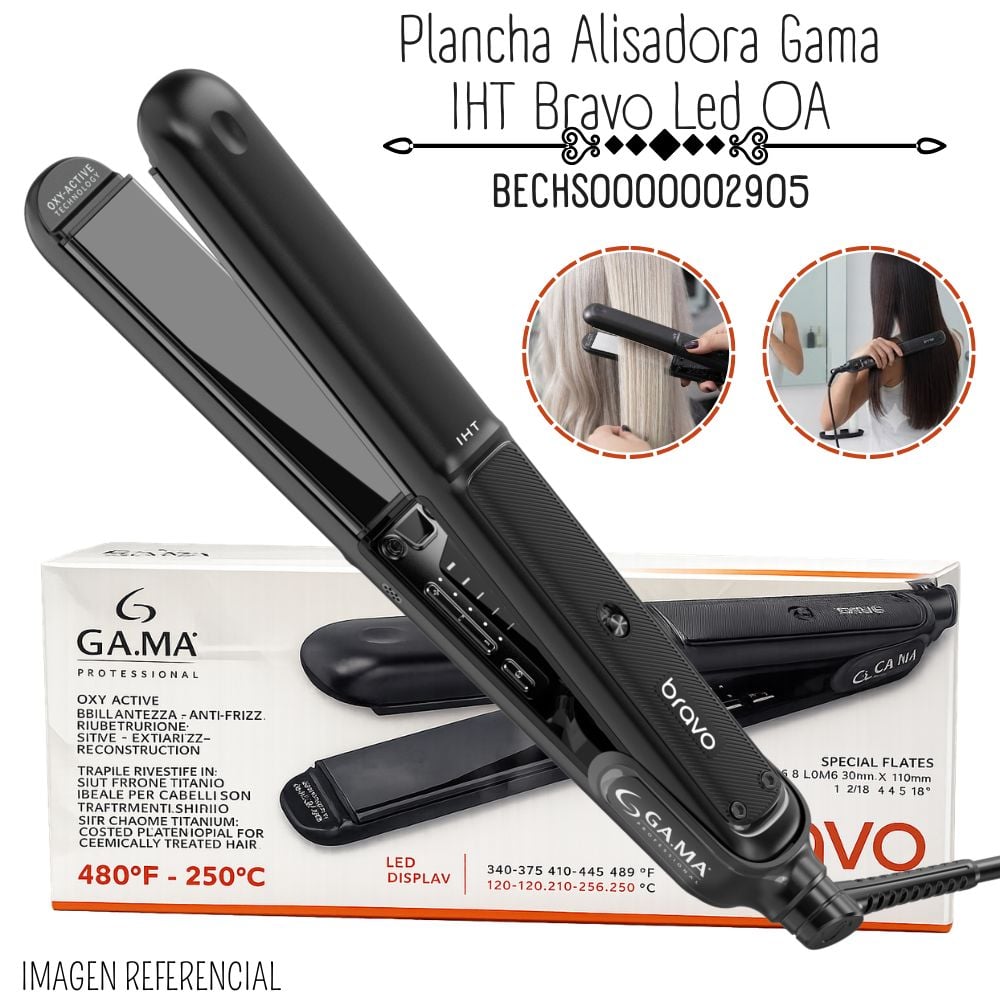 PLANCHA ALISADORA GAMA IHT BRAVO LED OA - BECHS0000002905 - 1