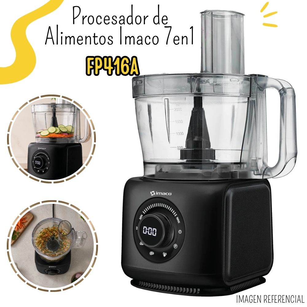 PROCESADOR DE ALIMENTOS 2 LITROS IMACO 7EN1 FP416A - 1