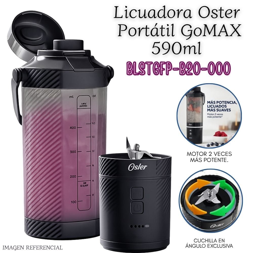 LICUADORA OSTER PORTÁTIL GOMAX 590ML BLSTGFP-B20-000 – NEGRO - 1