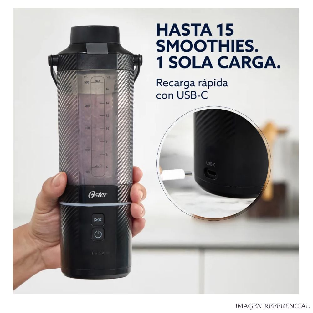 LICUADORA OSTER PORTÁTIL GOMAX 590ML BLSTGFP-B20-000 – NEGRO - 6