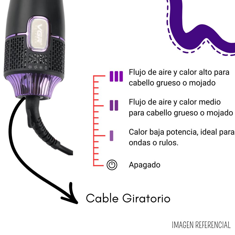CEPILLO SECADOR 4 EN 1 VGR MORADO - V-484M - 4