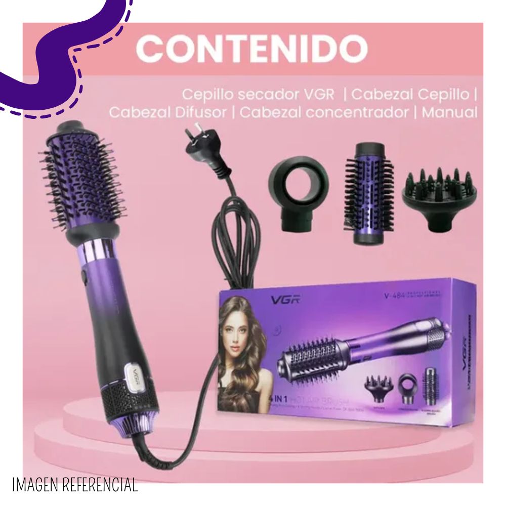 CEPILLO SECADOR 4 EN 1 VGR MORADO - V-484M - 6