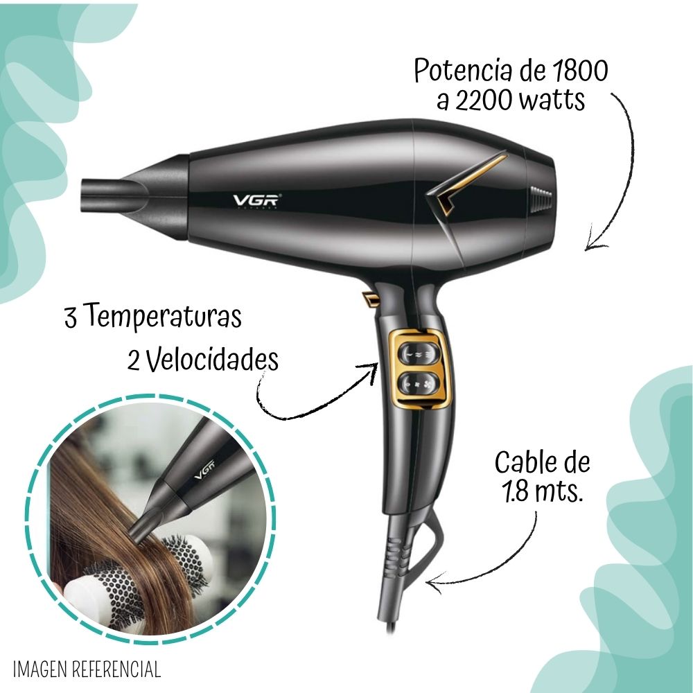 SECADORA DE CABELLO VGR 2200 WATTS - V-423 - 4