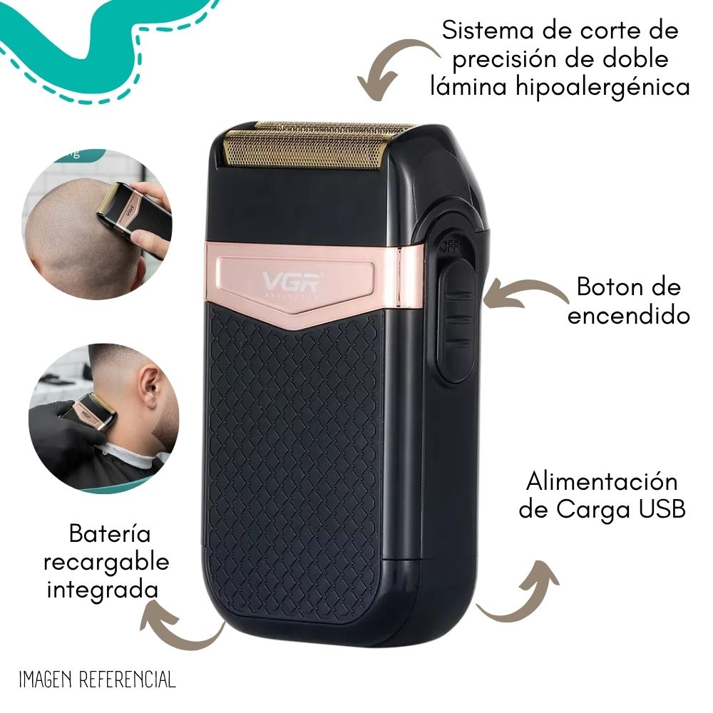 MINI AFEITADOR SHAVER VGR INALÁMBRICO V-331 - 3