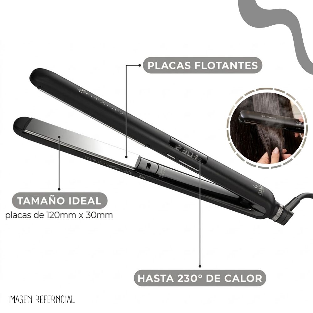 PLANCHA DE CABELLO GAMA TITANO CP144D - 3
