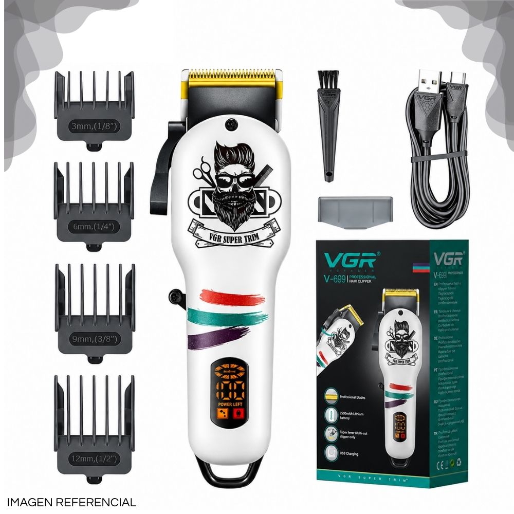 MÁQUINA CLIPPER  DE CORTAR CABELLO RECARGABLE VGR V-699 - 3