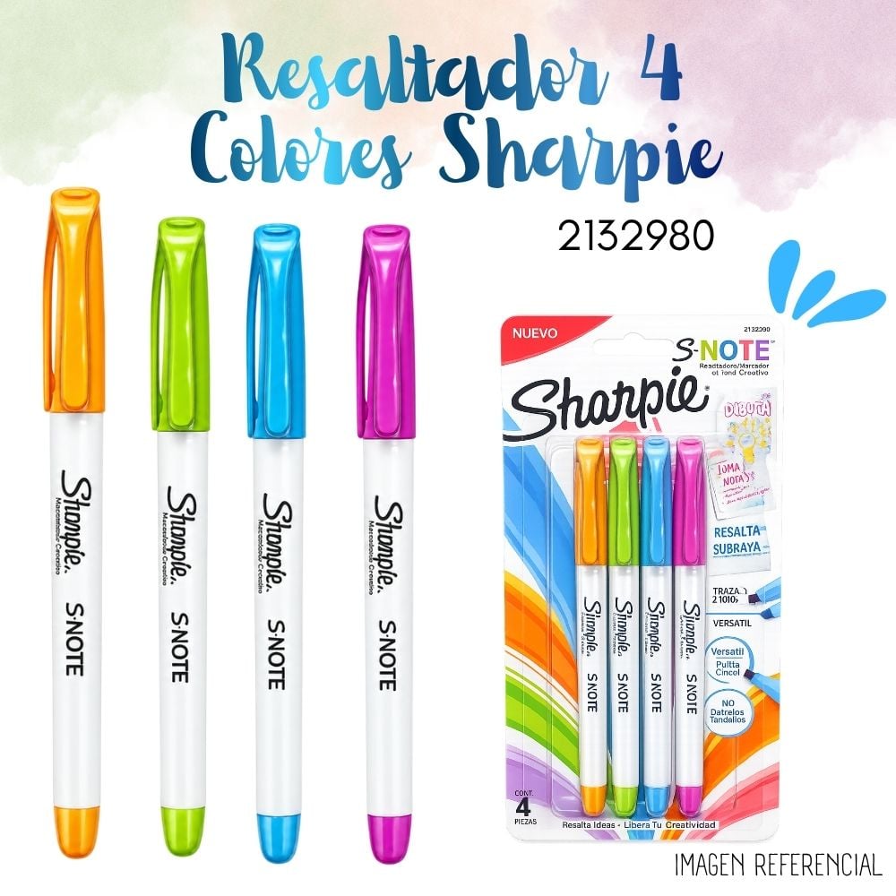 RESALTADOR 4 COLORES INTENSOS SHARPIE 2132980 - 1