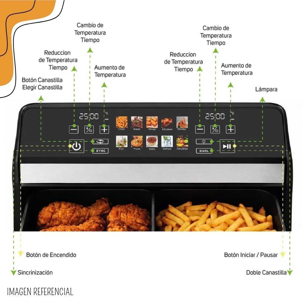 FREIDORA DE AIRE TAURUS MOD. DOUBLE AIR FRYER - PE9720100A - 2