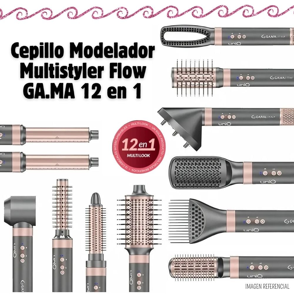 CEPILLO MODELADOR GAMA UNIQ FLOW 12 EN 1 MULTISTYLER - HDCBR0000000669 - 1