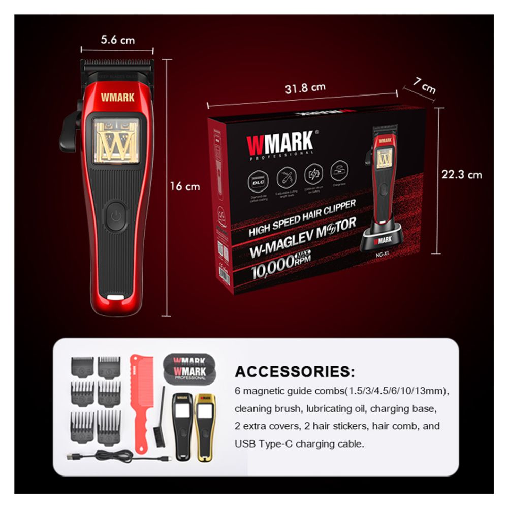 MAQUINA CORTADORA DE CABELLO WMARK CON MOTOR VECTORIAL -NGX1 - 5