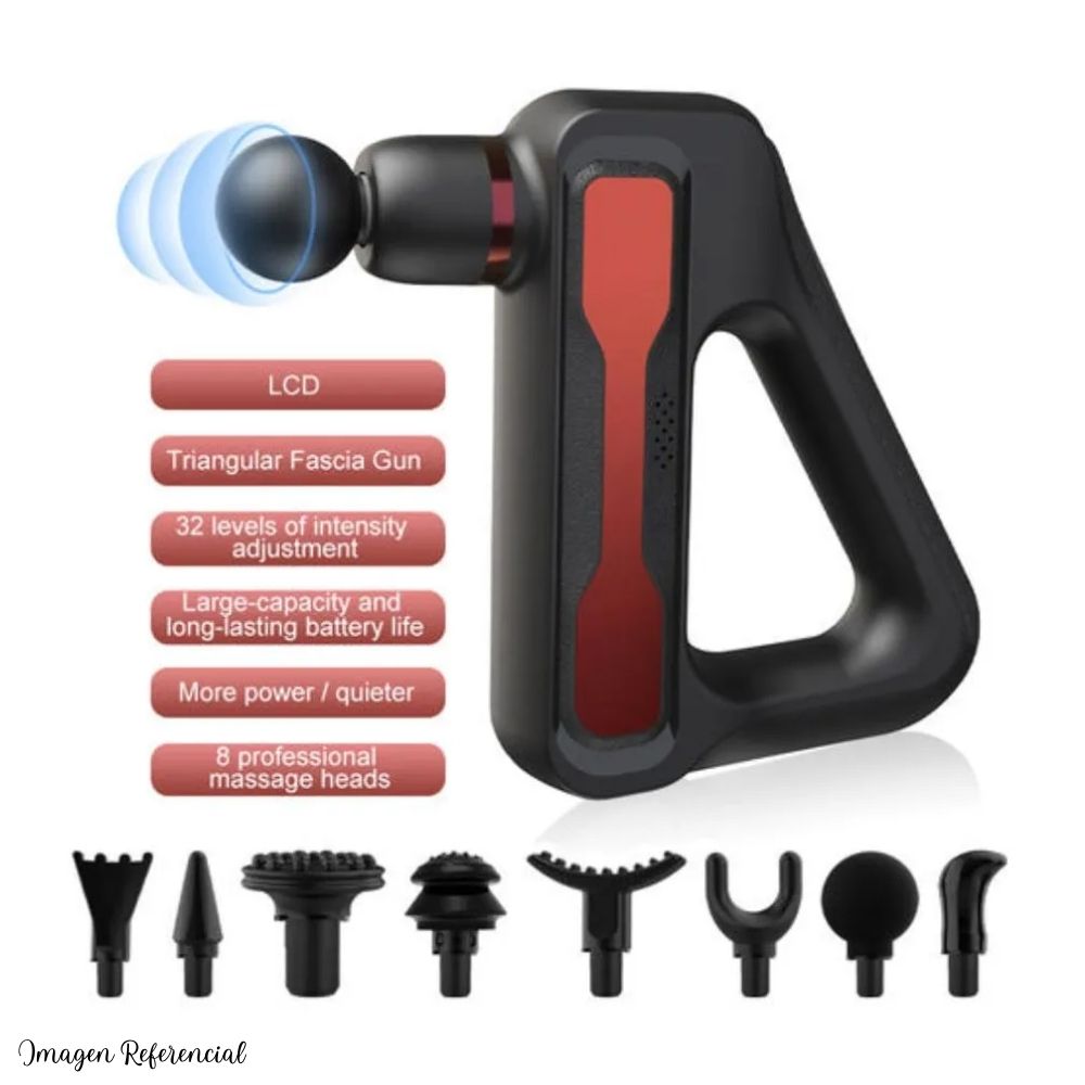 MASAJEADOR BLUIDEA FASCIAL GUN DIGITAL BLD-888 ROJO/DORADO - 2