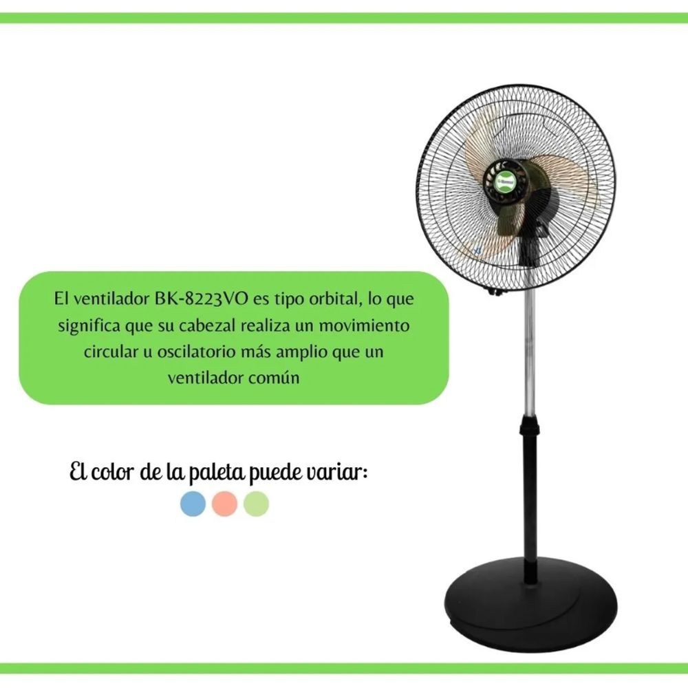 VENTILADOR BOSSKO ORBITAL 16' 2 EN 1 CON 3 ASPAS ACRÍLICAS - BK-8223VO - 2